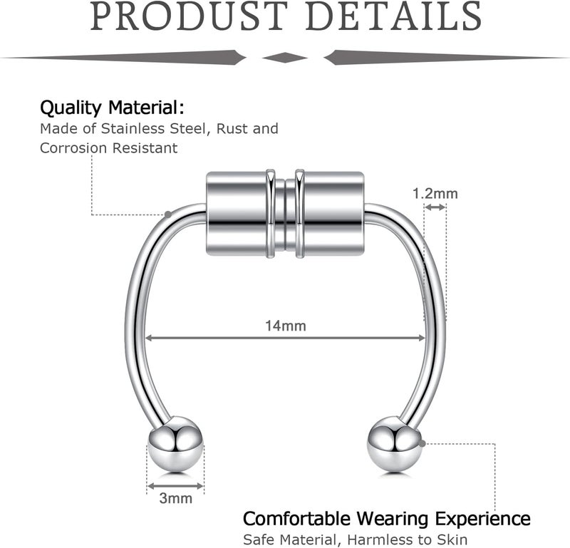 Mayhoop Faux Nose Ring Hoops and Studs - Fake Nose Piercing for Women and Men - Image 2